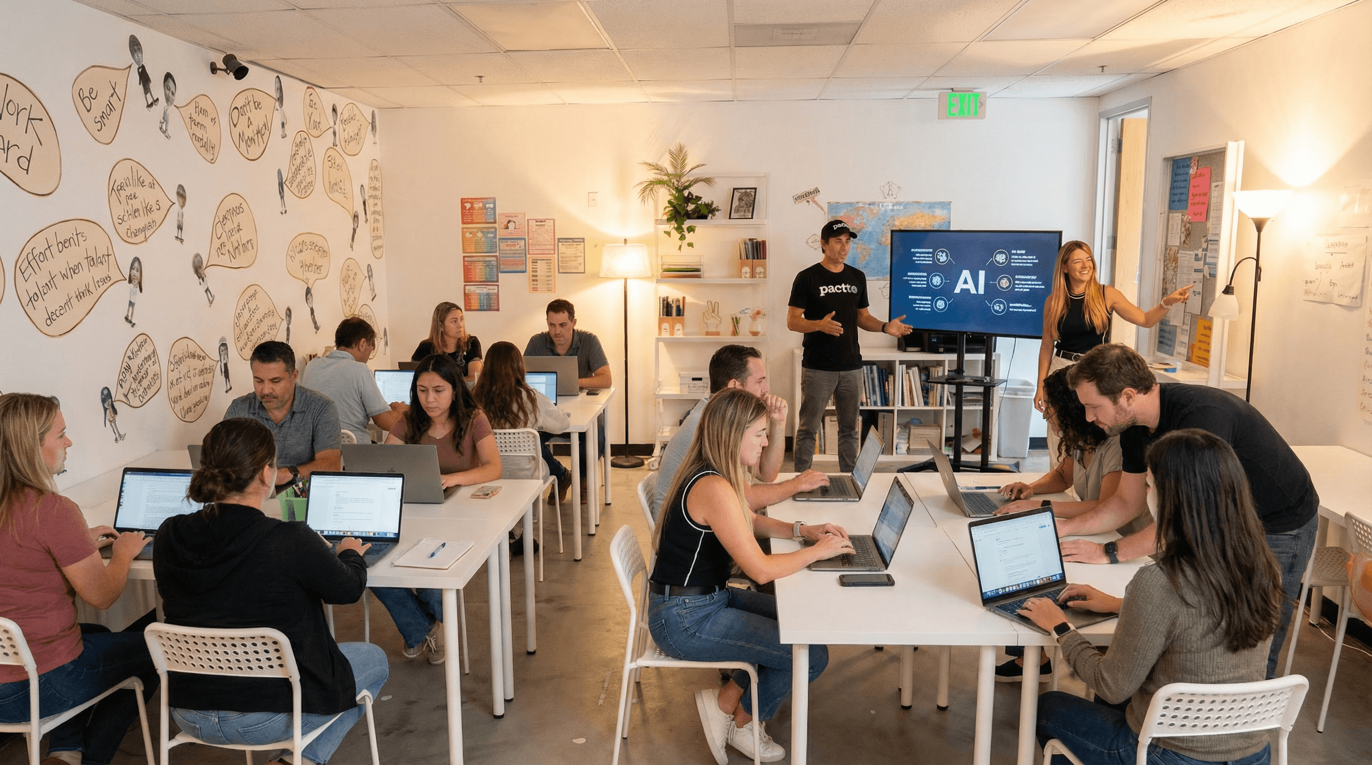 Parents learning AI at Eleve AI School workshop